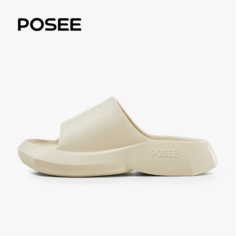 POSEE รองเท้าแตะ กันลื่น แฟชั่นฤดูร้อน สําหรับผู้หญิง ผู้ชาย ชายหาดหนาแต่เพียงผู้เดียวรองเท้าผู้หญิ