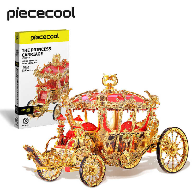Puzzles Adults, Piececool Princess Carriage DIY Jigsaw Puzzle 3D Metal Model Building Kits Christma