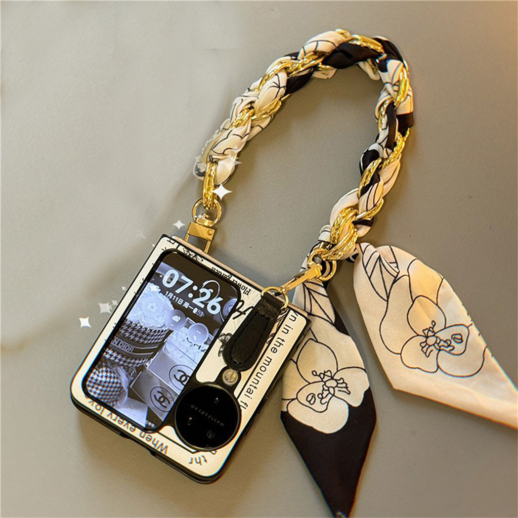 เกาหลีหรูหราฝรั ่ งเศสดอกไม ้ โทรศัพท ์ กรณีผ ้ าพันคอสร ้ อยข ้ อมือสําหรับOPPO N3Flip N2 พลิกN3 Fl