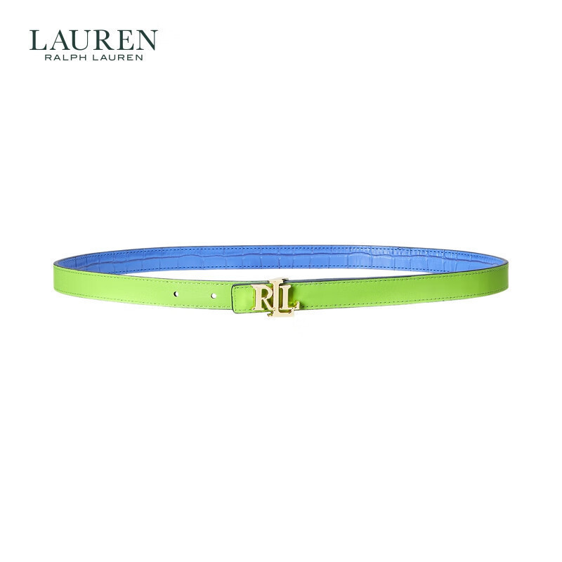 Lauren RALPH LAUREN LAUREN Laurent Women 's Match Classic Style Two-Sided Logo Leather Thin Belt RL