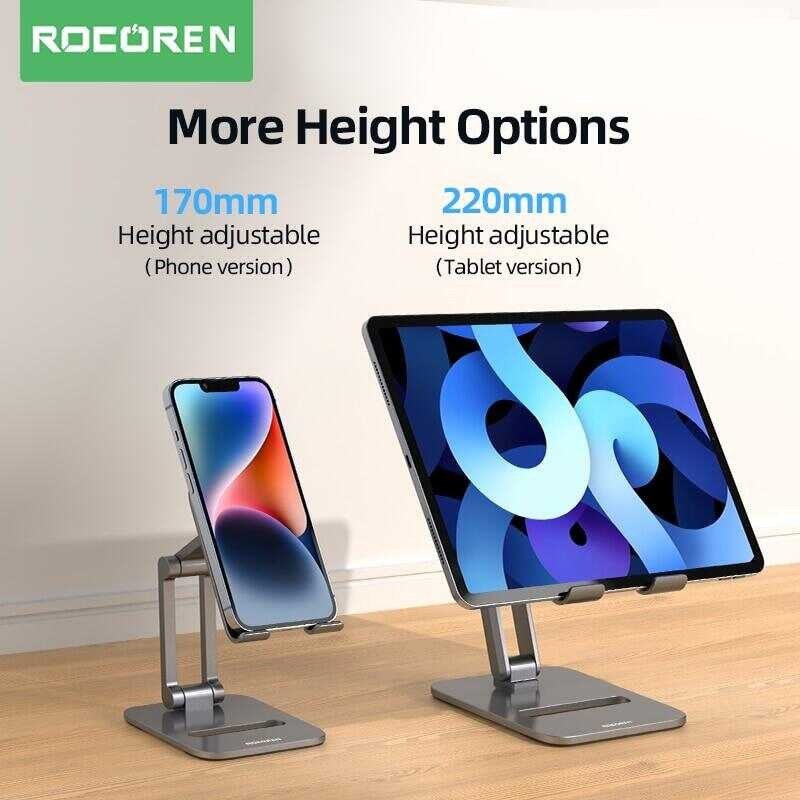 Desk Mobile Rocoren Phone Stand Foldable Metal Tablet Support For iPhone 14 13 iPad Pro Air Univers 