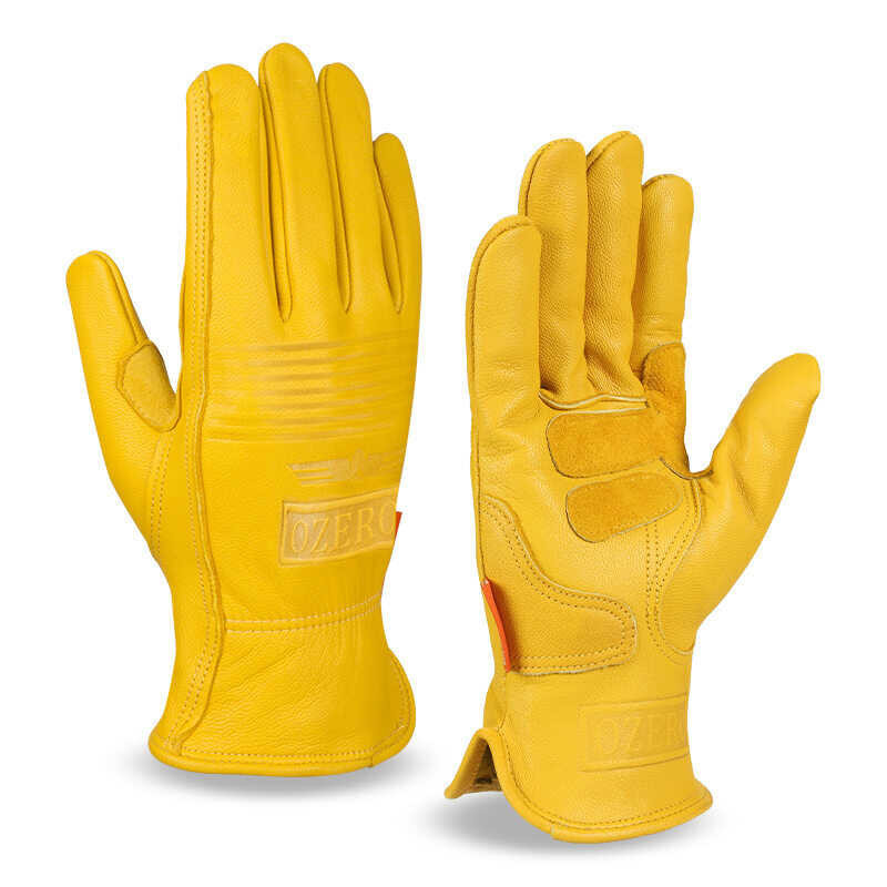 OZERO Sheepskin GETEK Riding Retro Wear-resistant Off-road Racing Work Gloves