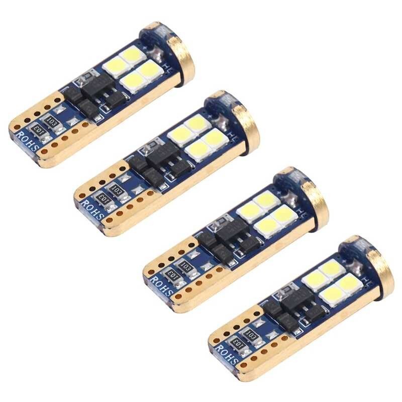 ❤ 【Cod & Ready Stock】 4Pcs T10 168 Bulb 194 W5w 12-Smd 3030 Chipset Led Bulbs Canbus For Car In