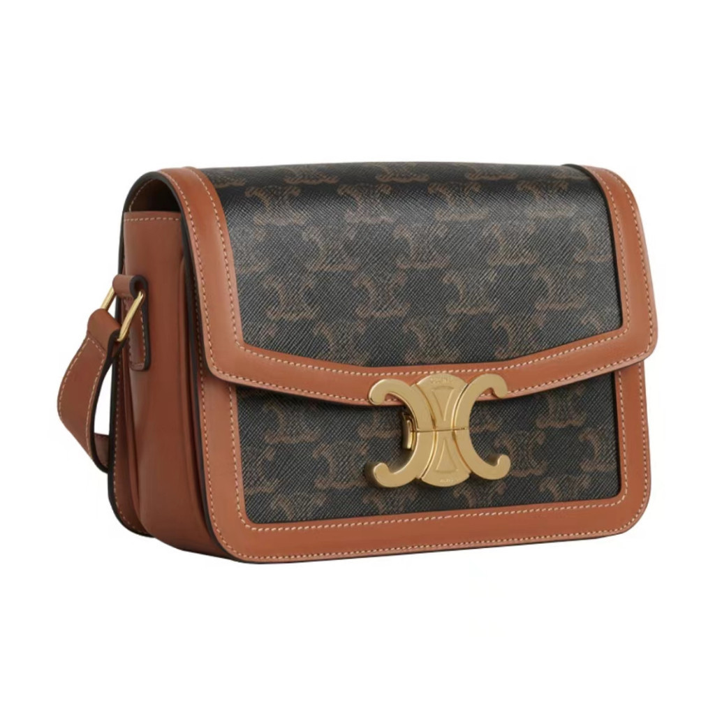 CELINE MINI CLAUDE IN TRIOMPHE CANVAS AND CALFSKIN กระเป๋า CLAUDE11