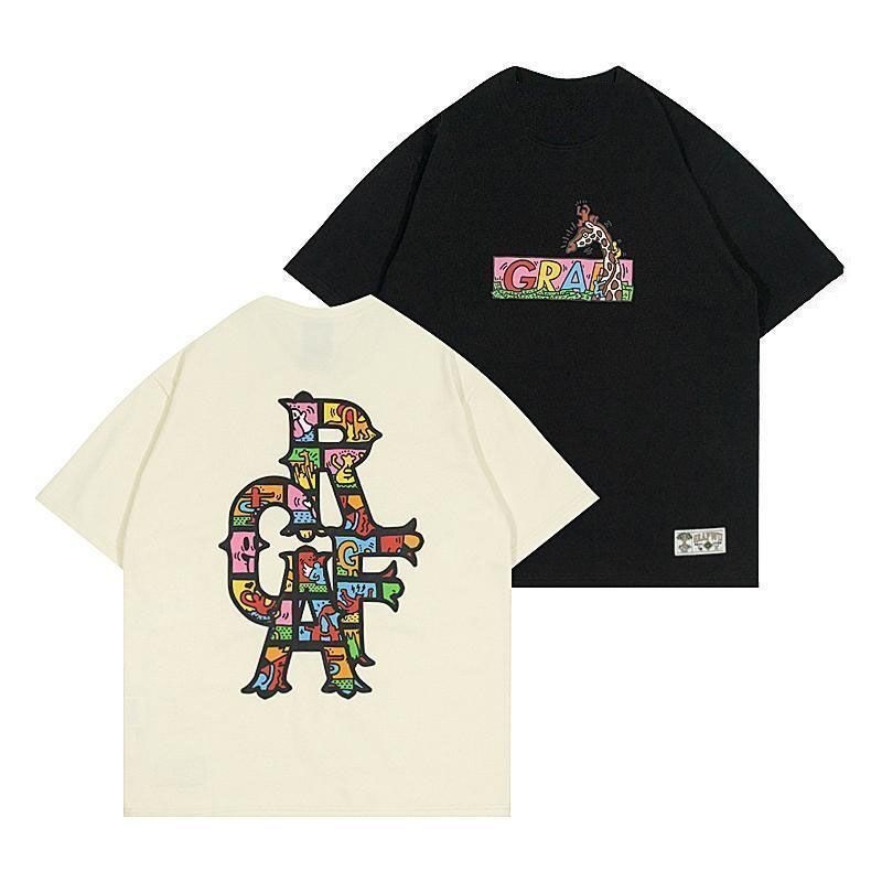 C395_ GRAF เสื้อยืด ลายแบรนด์ดั้งเดิม [Tribute To The Artist] Keith Haring สไตล์ป๊อป สําหรับผู้ชาย
