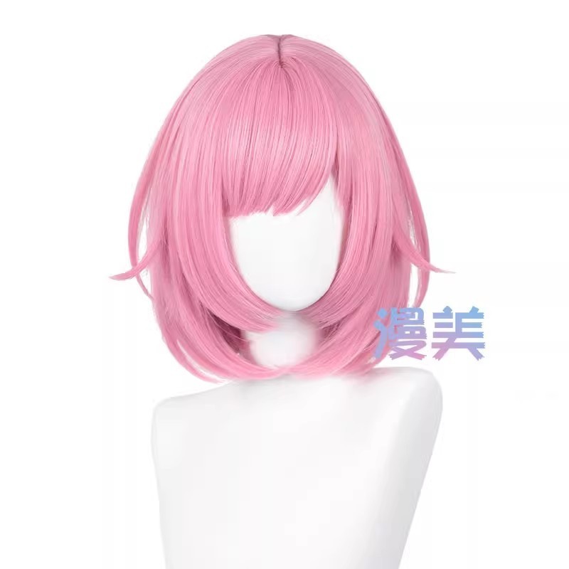



 ♞Anime Project SEKAI COLORFUL STAGE! Ootori Emu Cosplay Wig 34cm Short Pink Heat Resistant Syn