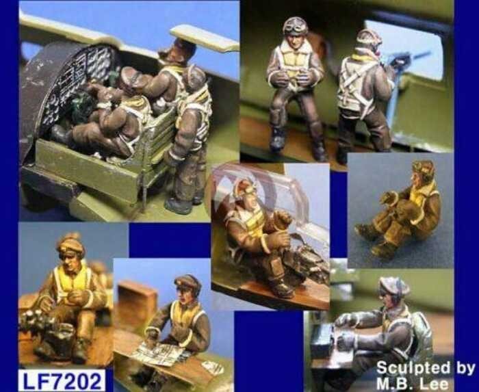 1/72 Scale Die-Cast Resin WWII B-17 Flying Fortress Heavy Bomber Unit (10 People) Model Kit, Unpain