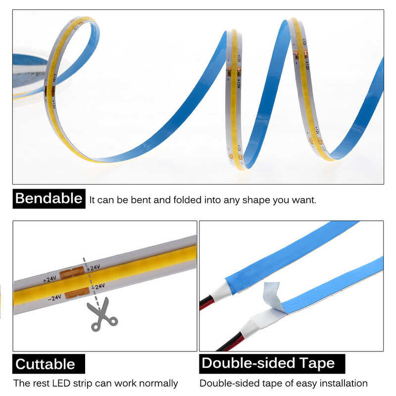 ❤ 12V 24V 5M Light ความสว่างสูง320led /M ไฟ แบบยืดหยุ่น3000k 4000K 6000K