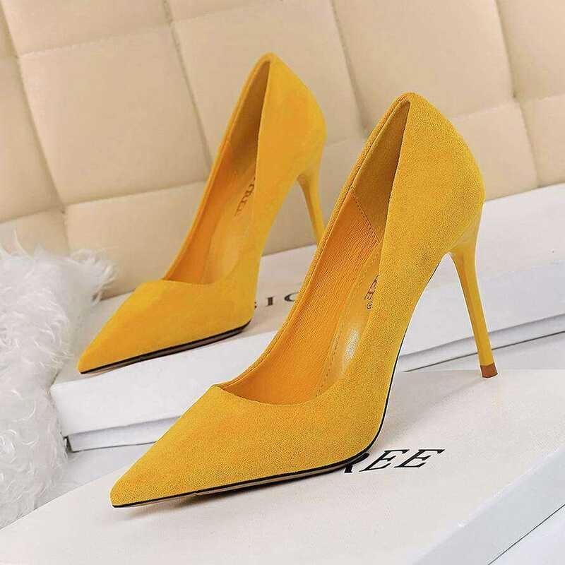 inches YUCHEN 3.54 Heels for Women With Heel Pumps Ladies Stiletto Woman Casual Party High Heeled S 