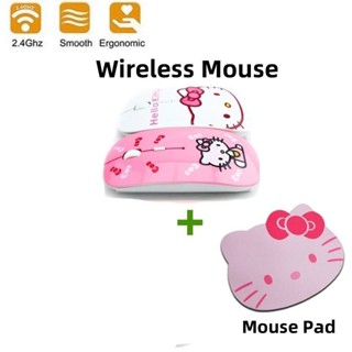 2.4g น่ารัก Hello Kitty เมาส์ไร้สายคอมพิวเตอร์เมาส์บางพิเศษส…