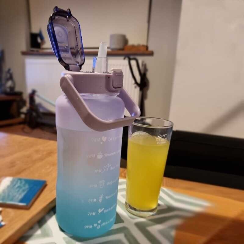 Bottle 【hot】 Water with Straw 2 litre drinking bottle 2lbottle for girls free shipping Cup Sports l