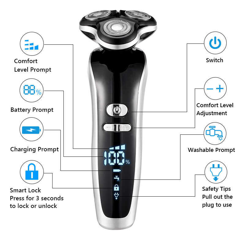 4D Shaver Men's Electric Multi-Purpose Beard USB Charging Nose Hair Clipper