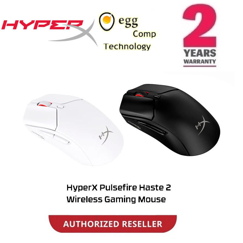 HYPERX PULSEFIRE HASTE 2 - เมาส์เกมมิ่งไร้สาย [สีดํา / สีขาว] 6N0B0AA / 6N0A9AA