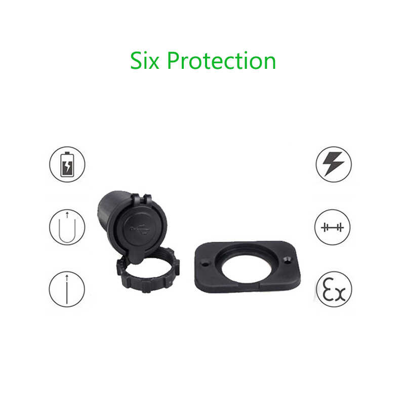 ❤️ 5V 2.1A/1A 12V Dual USB ที่ชาร์จแบตในรถแผงกันน้ำ Socket Outlet ส