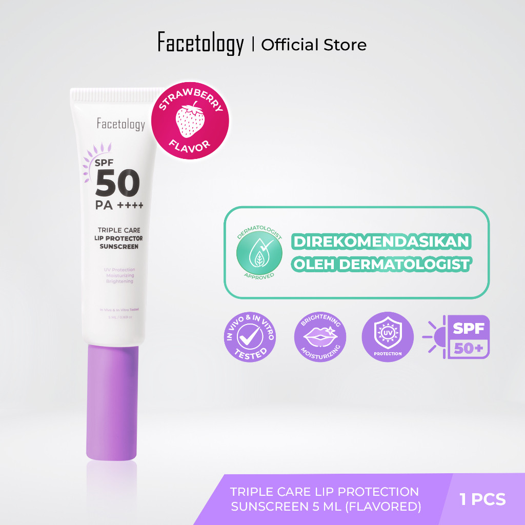 ในสต็อก Facetology Triple Care Lip Protector Sunscreen 5ml