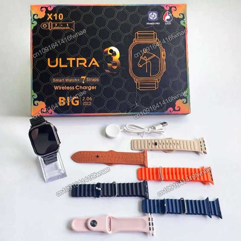 ❥ X10 Ultra 3 Smartwatch ผู้ชายผู้หญิง 49 มม.Series 9 7 + 1 นาฬิกาสายรัดสุขภาพบลูทูธโทรศัพท์ DI
