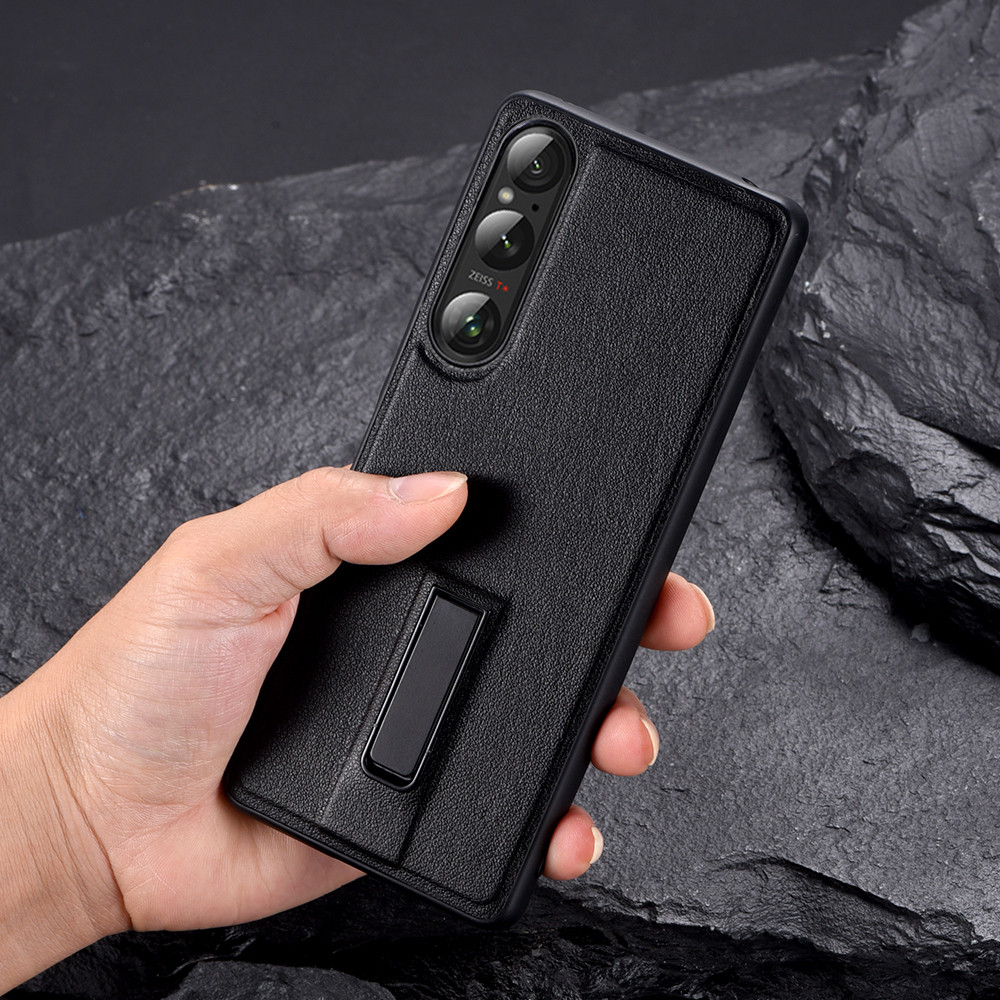 เคสสําหรับ Sony Xperia 10 VI V IV III ⭐โลหะที่มองไม่เห็นวงเล็บหนัง ปู่ ฝาครอบโทรศัพท์⭐ เคสกันกระแทก 