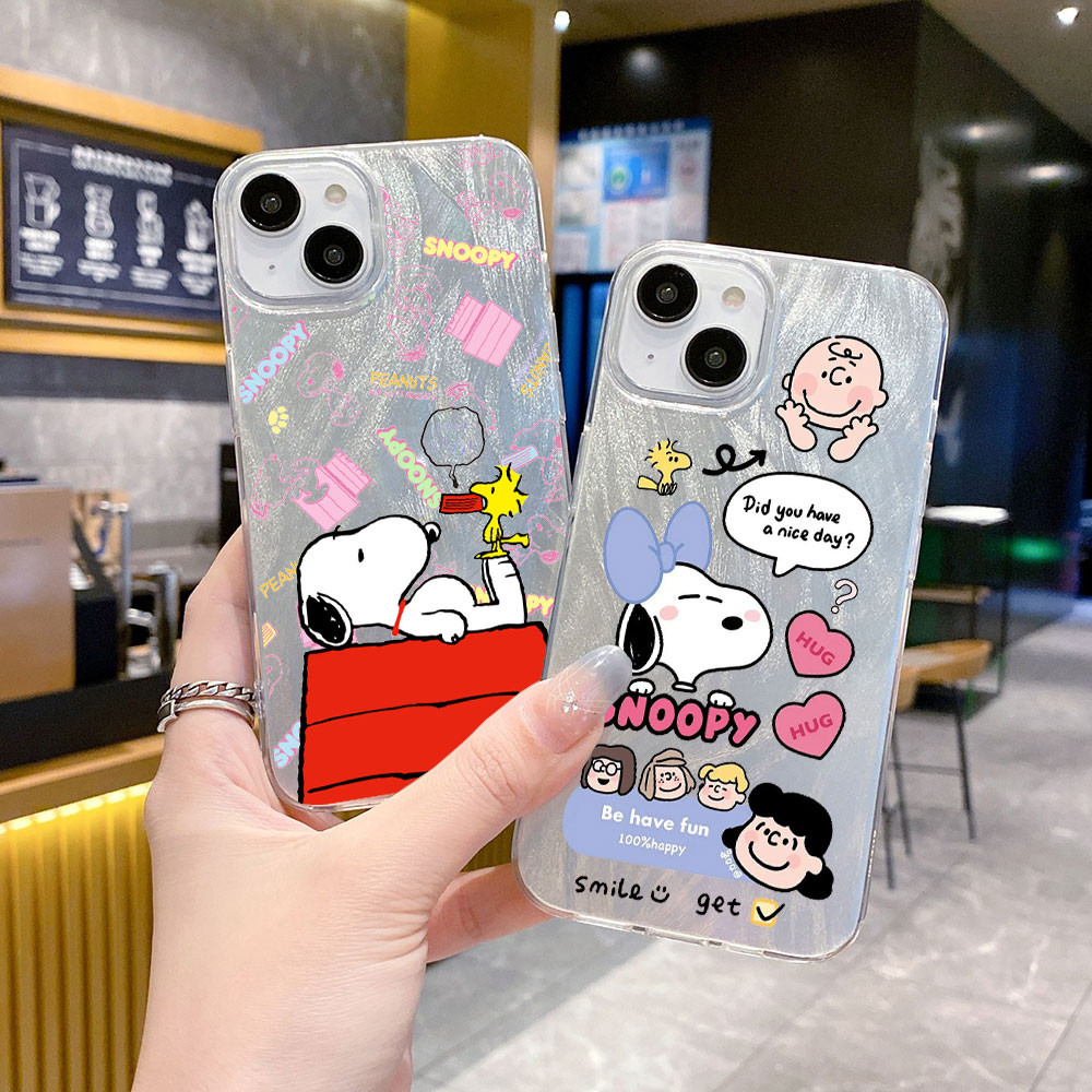 อะนิเมะ Snoopy Peanuts สุนัข Feather เลเซอร์สําหรับ XIAOMI 11LITE POCO M6 X3 X6 X5 M3 F5 C65 C50 C51