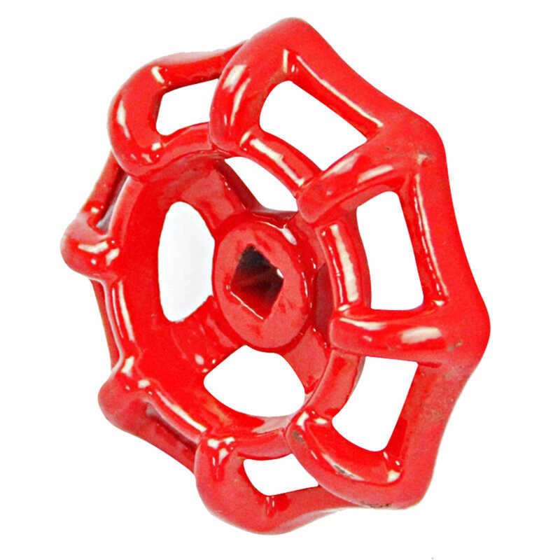 6X6 Cast Iron Handle Gate Ball Vae Hand Wheel Shutoff Value Decorative Water Pipe Fittings 50G (Red)
