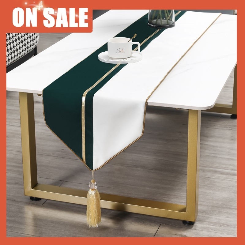 ผ้าปูโต๊ะ ผ้าปูโต๊ะ หรูหรา เรียบง่าย สีฟ้า สีขาว สีเขียว สีชมพู สีเทา สําหรับตกแต่งบ้าน โรงแรม โต๊ะ