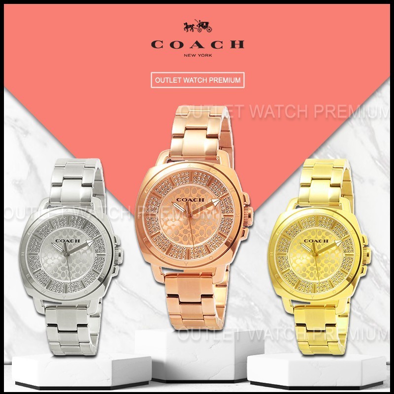 ♞,♘OUTLET WATCH นาฬิกา Coach OWC62 นาฬิกาข้อมือผู้หญิง นาฬิกาผู้ชาย แบรนด์เนม  Brandname Coach Watc