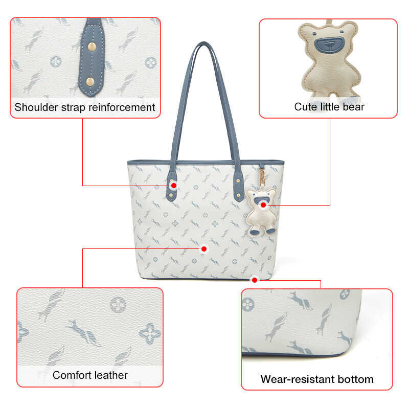 ❤ Foxer Official Store Women's Tote Bags Artificial PVC Leather For Women Office Large Capacity C