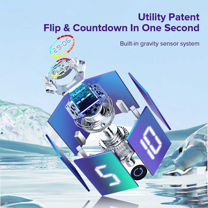 Ticktime Llano Pomodoro Digital Cube Alarm Clock Visual Magnetic Flip Timer For Classroom/Study/Off