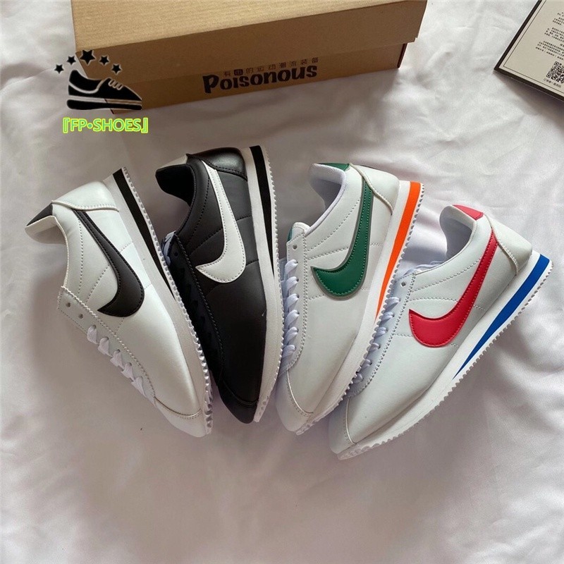 NIKE CORTEZ สีขาวสีแดงสีดำสีเขียว Forrest Gump กีฬารองเท้าวิ่งลำลอง 749571-154 807471-103