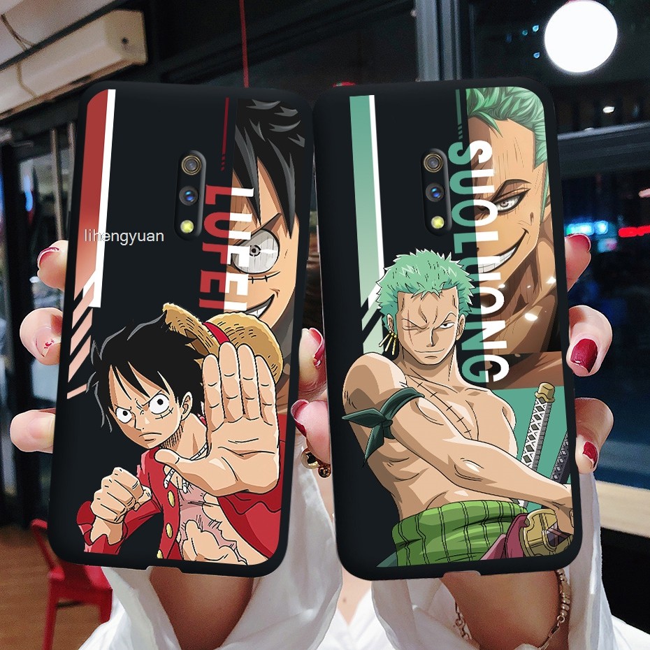 One Piece Realme X OPPO K3 เคสสีดําซิลิโคนอ่อนนุ่มแนวโน้มอะนิเมะการออกแบบใหม่เคสโทรศัพท์ยอดนิยมที่ชื