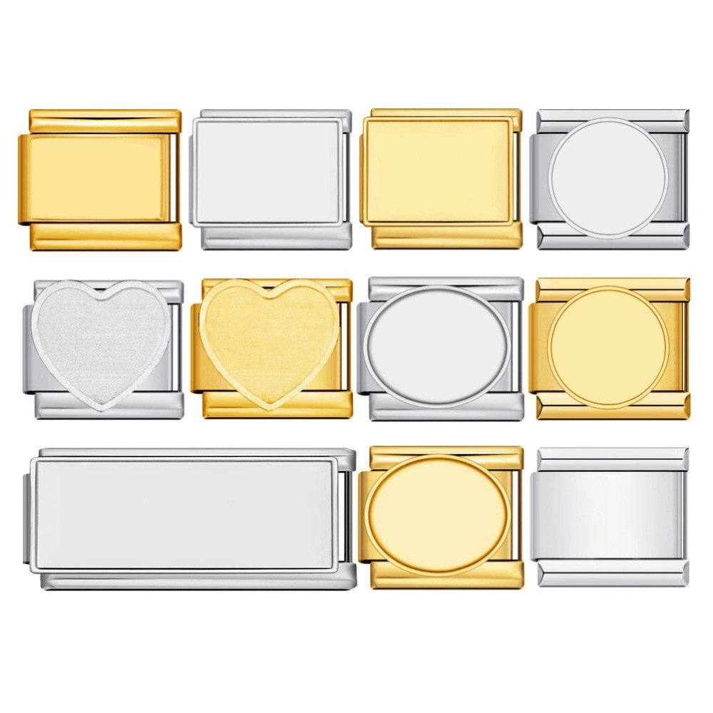 อินเทรนด์ Basics Charms อิตาลี Link Fit 9 มม.สแตนเลสสตีลรูปไข่สแควร์หัวใจโซ่ผู้หญิงผู้ชายทํา DIY สร้อยข้อมือลูกปัด ราคาถูก Shopee Lazada