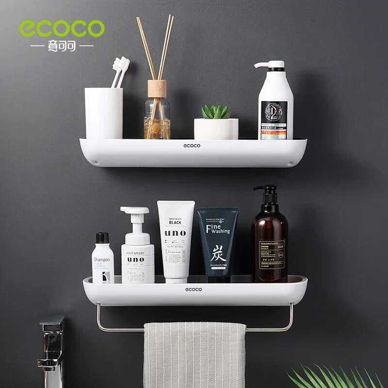 ❥ ECOCO ชั้นวางของในห้องน้ำที่แขวนติดผนังแชมพูเครื่