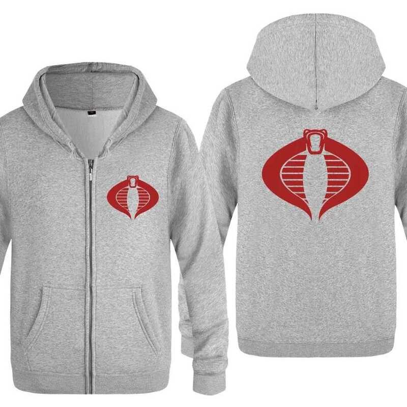 ❤️ Zipper Hoodies ผู้ชาย Rise Of Cobra COBRA GI JOE พิมพ์ Mens Hoodie ขนแกะเสื้อแขนยาวผู้ชายเสื