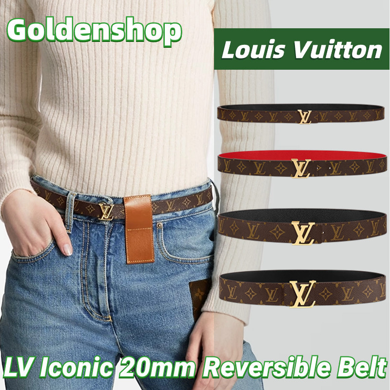 ♞,♘หลุยส์วิตตอง Louis Vuitton LV Iconic 20mm Reversible Belt เข็มขัด
