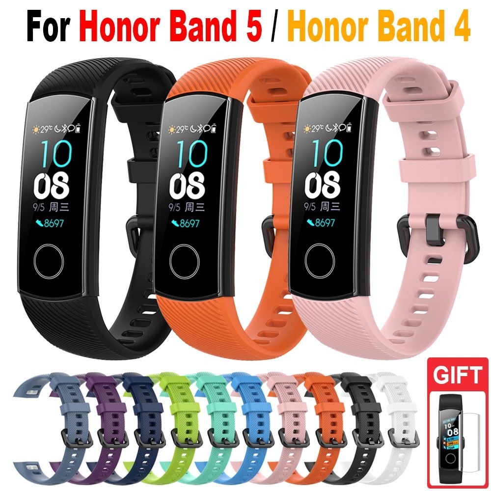 สายนาฬิกาข้อมือซิลิโคน แบบเปลี่ยน สําหรับ Honor Band 5 / Honor Band 4