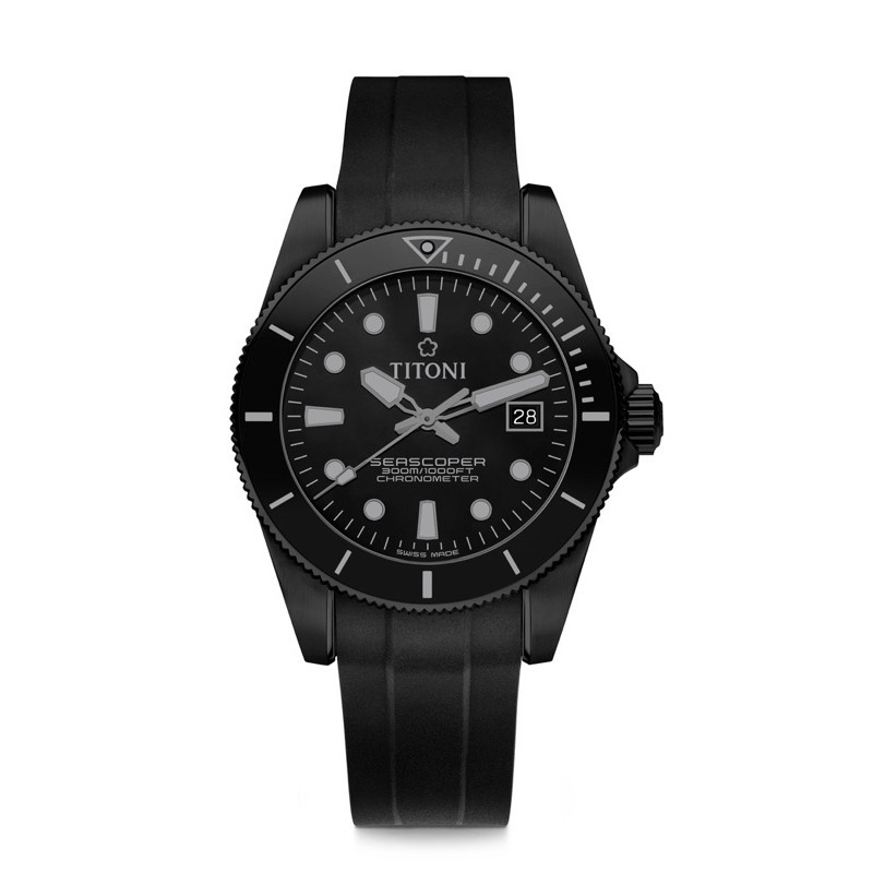 ♞,♘,♙นาฬิกา TITONI รุ่น SEASCOPER 300 Black Limited Edition (83300 B-BK-R-716)
