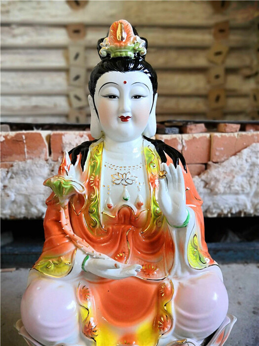 Ceramic sitting lotus flower grand trend to Bodhisattva Buddha statue figure decoration