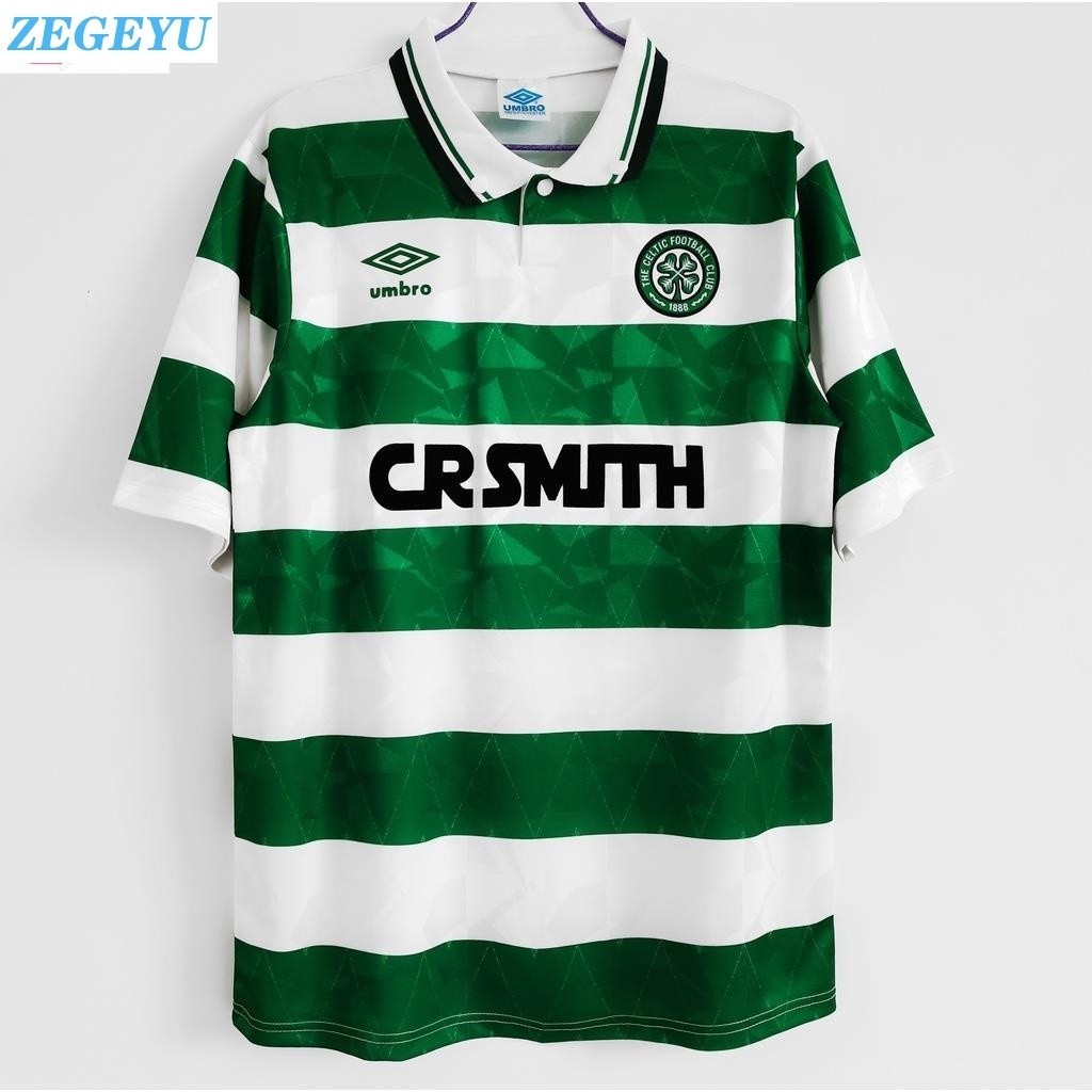 ขายร ้ อน 89-91 Celtic Home Away Retro Soccer Jersey Football