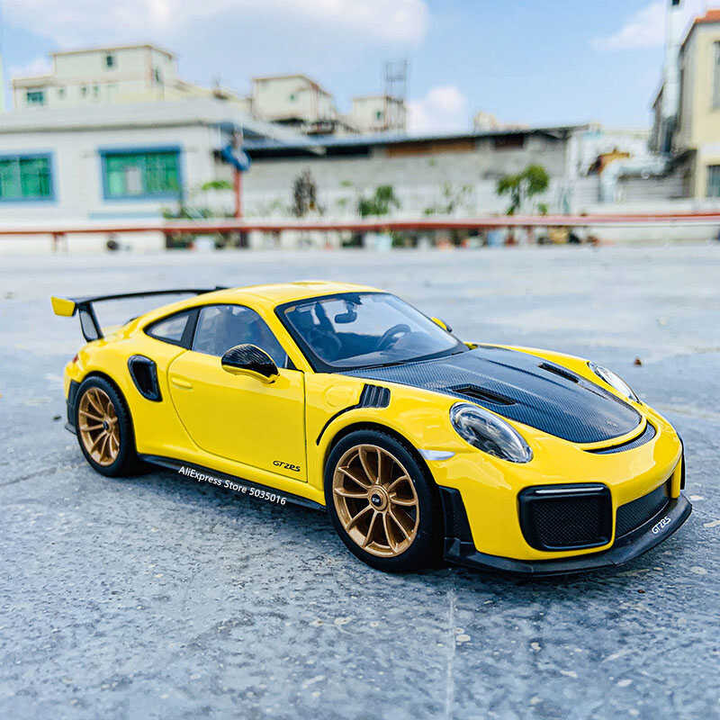 Δ Maisto 1:24 Porsche 911 Gt2฿จำลองรถตกแต่งงานฝีมือของเล่นเครื่