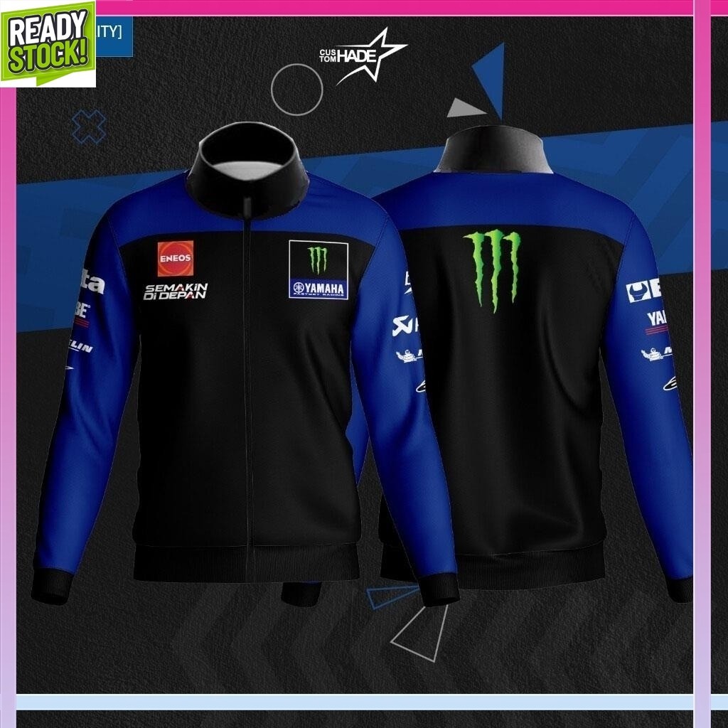 Ready Stock/2024 เสื้อแจ็คเก็ตคอเต่าผู้ชาย New Yamaha MotoGP Motorcycle Racing Suit [2024 สินค้าขายดี]