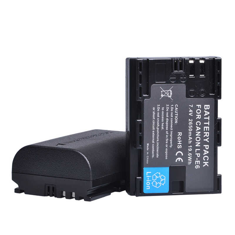 ❤️ 2650Mah Lp-E6 Lp-E6n LP E6 Lpe6 Lpe6n แบตเตอรี่สําหรับ Canon EOS 6D 7D II Mark III 5D 60D 60