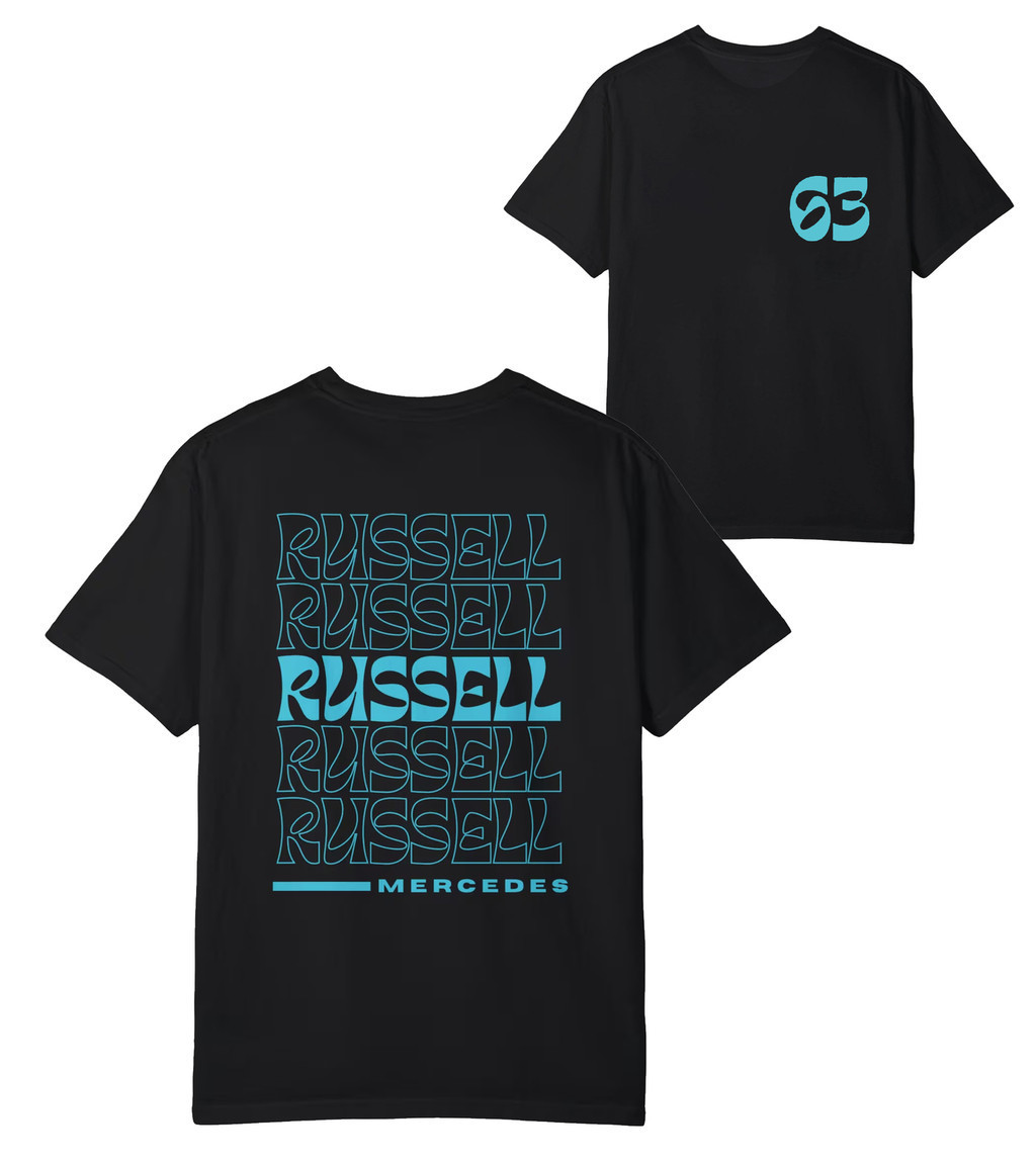 Comfort Color George Russell Tshirt Formula One Tee George Russell F1 Racing แรงบันดาลใจเสื้อ Aesthe