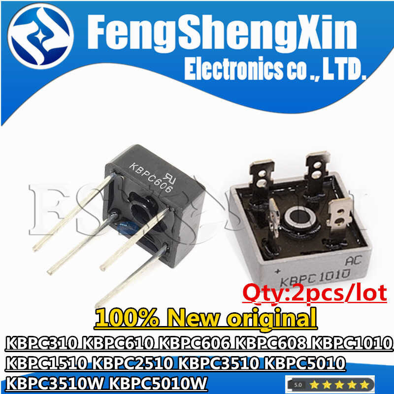 2Pcs Kbpc1010 Kbpc3510 Kbpc1510 Kbpc2510 Kbpc5010 Kbpc610 Kbpc606 Kbcp608 Kbpc310 Kbpc3510w Kbpc5010