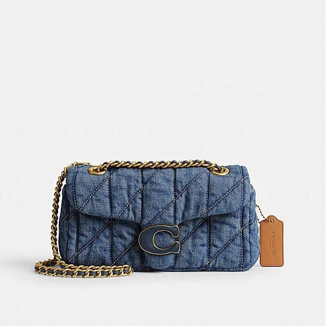 【New Coming！！】COA Ladys 2024 Counter Latest Quilted Tabby 20 /  26 Denim Chain Bag Shoulder Bag Cro