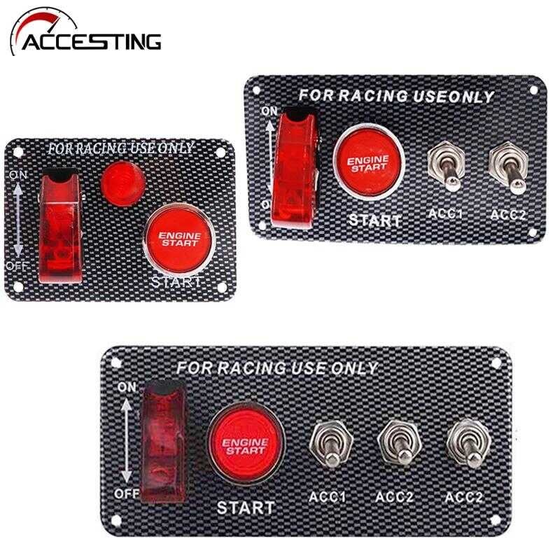 3Gang/4Gang/5Gang/6Gang 12V Ignition Button Switch Panel For Racing Car Toggle Switch Start Button