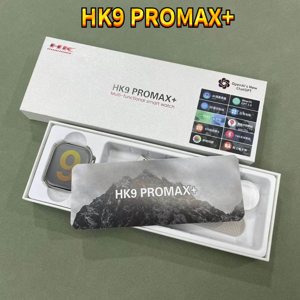 Amoled ใหม่ HK9 PRO MAX PLUS นาฬิกาข้อมือสมาร์ทวอทช์ เชื่อมต่อบลูทูธ ไดนามิก 2.04 นิ้ว HK9 PROMAX+
