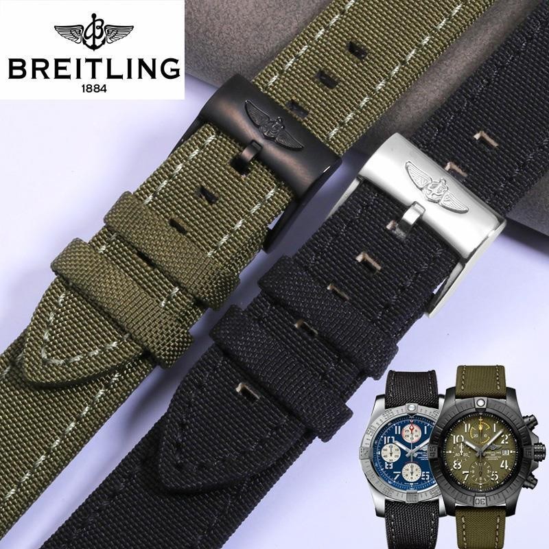 6/12Breitling สายนาฬิกาข้อมือ สายหนังไนล่อน 22 มม. สําหรับผู้ชาย