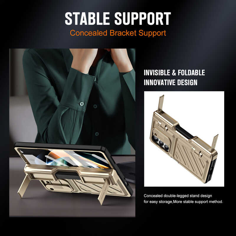 Pen With Hinge Holde Potecto Shockpoof Fo Samsung Galaxy 4 5 5G Z Fold 3 Cases HD Had Acylic Full P 