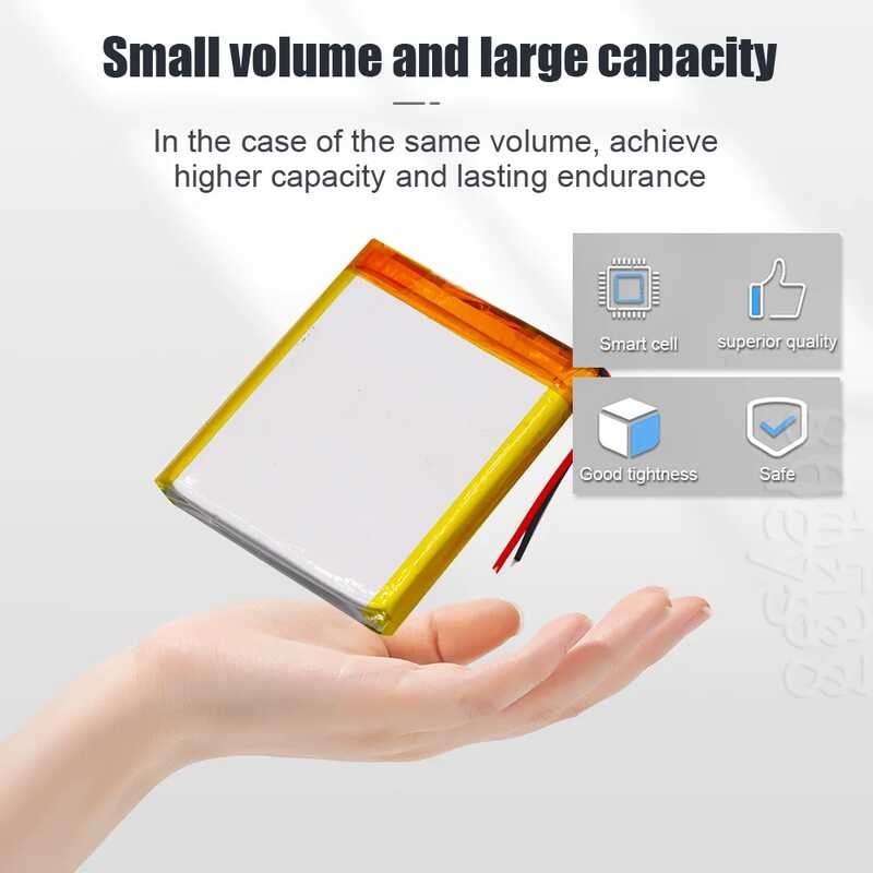 ➧ 1 - 2Pcs 604050 1600Mah 3.7 โวลต์ลิเธียมโพลิเมอร์แบตเตอรี่แบบ 600Mah