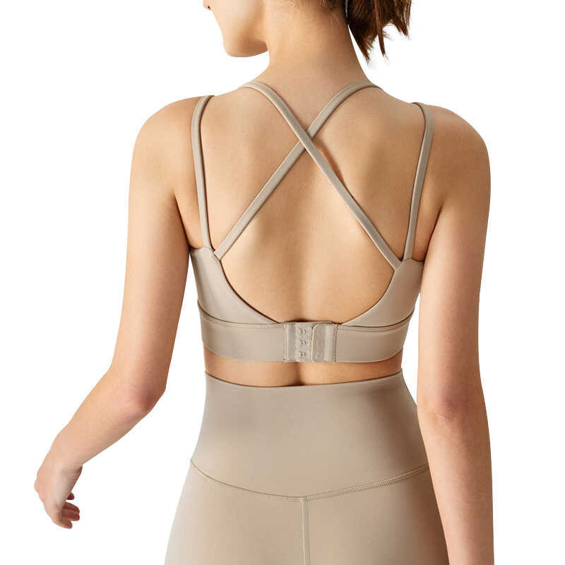 ❤ Hoppe Fumeng Yoga Sports Bra Fixed Pads Back Buckle Good Support Running Fiess