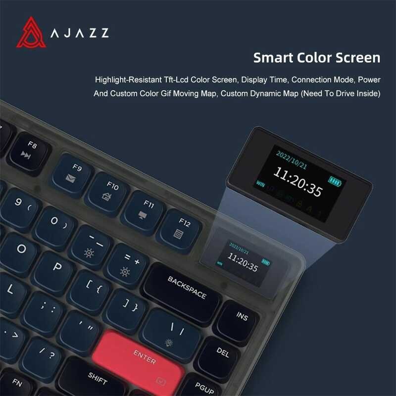 AK832 Pro azz mechanical keyboard cable, 2500 mAh, wireless, 2.4G, Bluetooth, color game lighting,